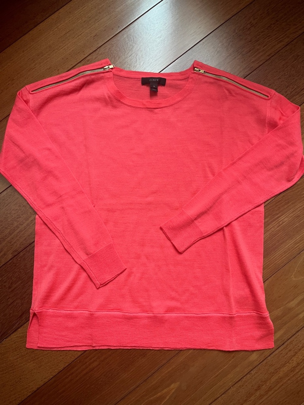 NWOT J. Crew Orange Merino Zip Sweater